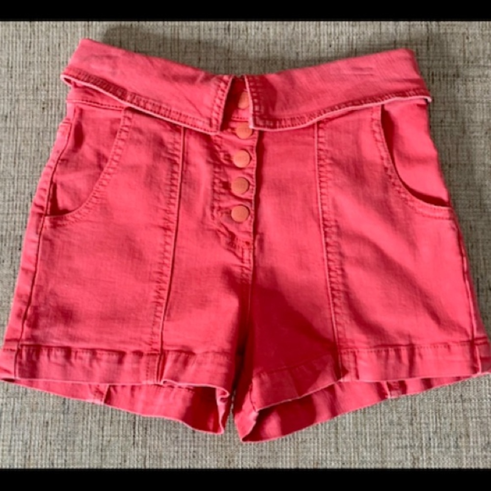 EUC Girls TRUCE Snap Front Collar Shorts in Red, Size 10